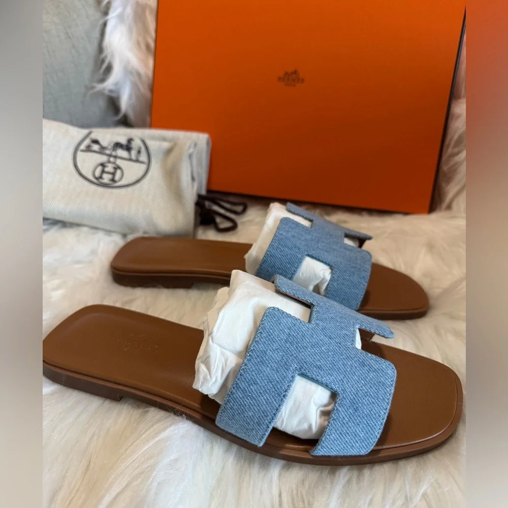 Hermes Oran Canvas Denim - Picture 6 of 8